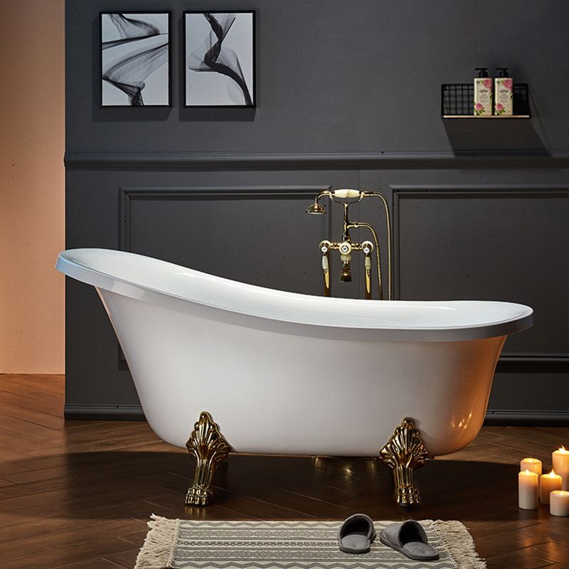 Freestanding Soaking Bath Antique Finish Modern Oval Bath Tub