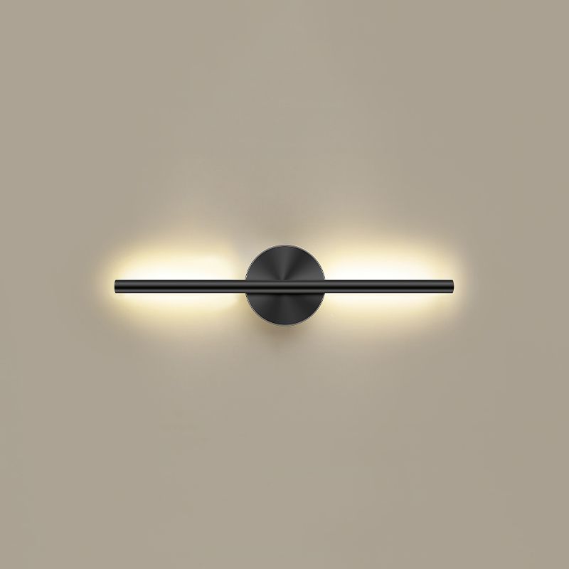Modern Creative Linear LED Wall Light Wrought Iron Indoor Wall Lamp with Acrylic Shade