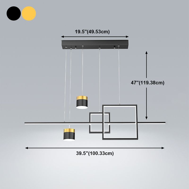 Modern Metal Island Light Geométrica 5 luces LED Island Colgante para comedor