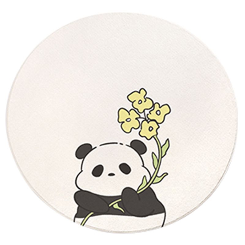 Contemporary Round Indoor Rug Animal Print Carpet Pet Friendly Lambswool Carpet