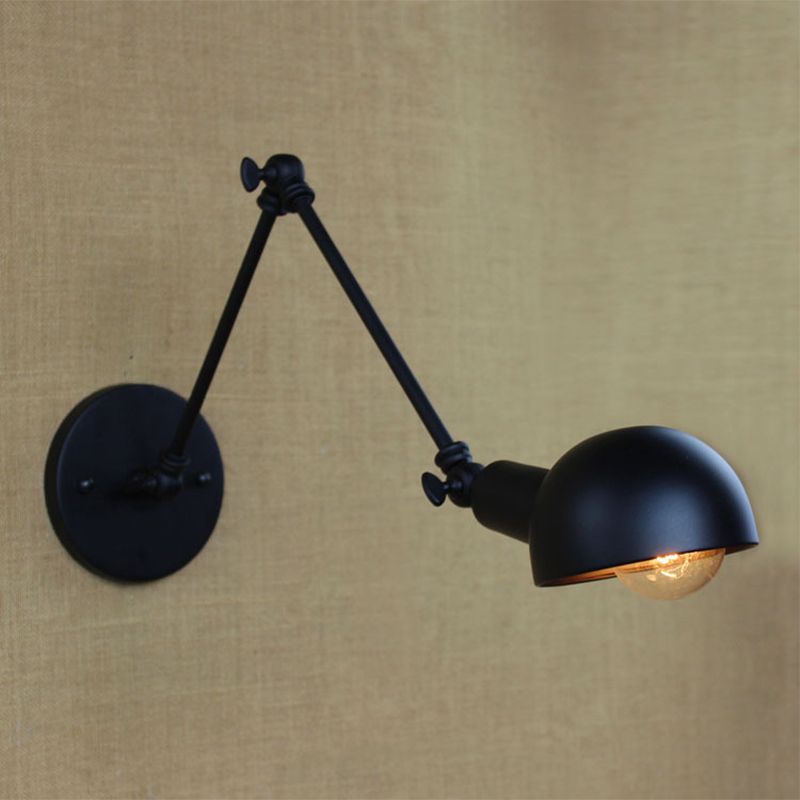 Industrial Style Metal Wall Light Long Arm Black Wall Sconce for Living Room