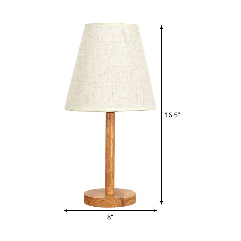 1 Glühbirne konische Studienlampe Modernes Stoff Lesebuch Licht im Holz für Wohnzimmer