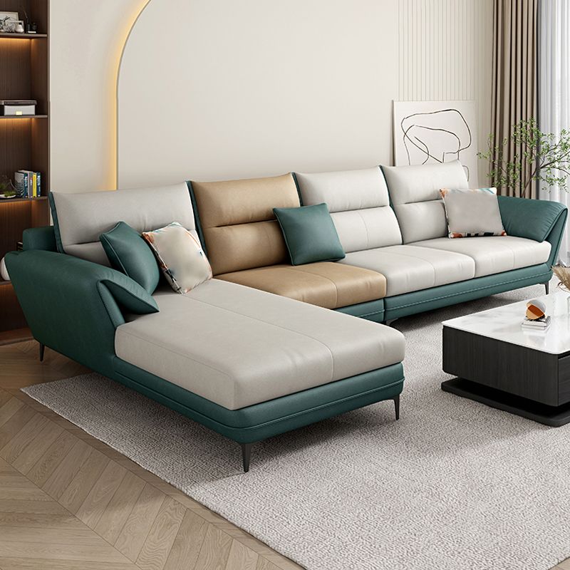 66" Wide Scandinavian Sectional Sofa Cushion Back Sectionals