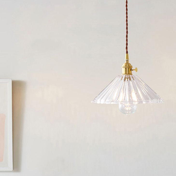 Messingglas hängende Leuchte Industrie 1-Licht-Anhänger Beleuchtung für das Restaurant