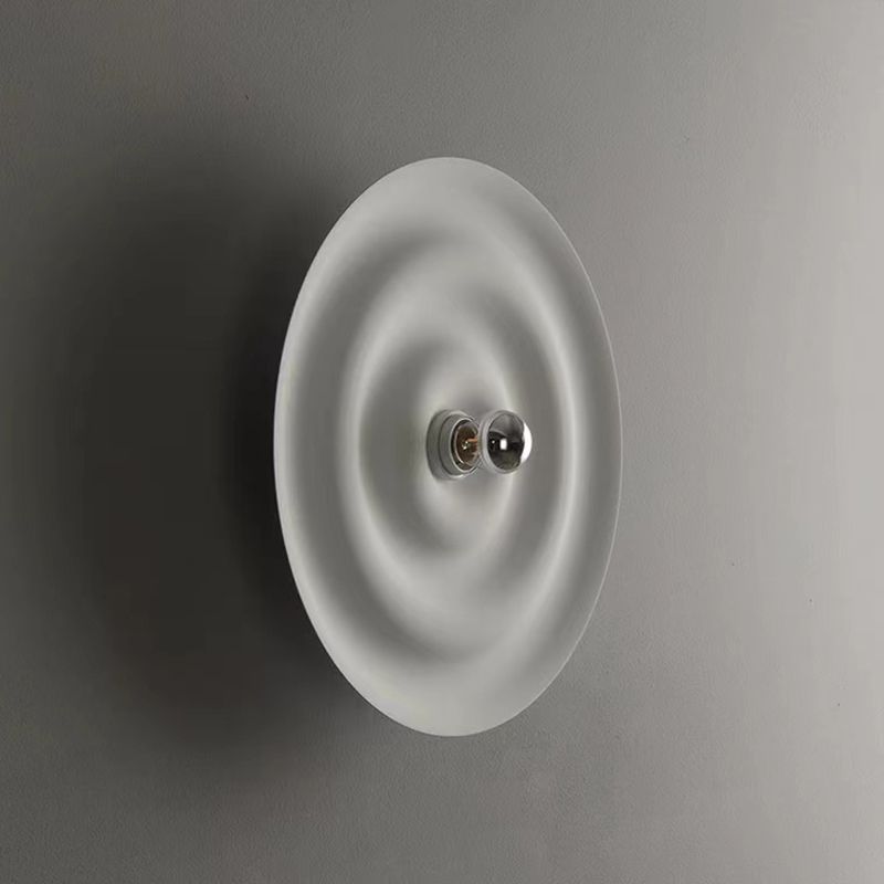Modern Metal Wall Sconce Circular Shape Wall Light with Aluminum Shade for Bedroom