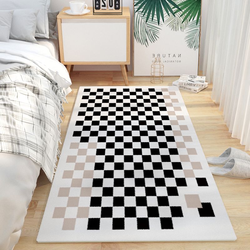 Simplicity Tartan Pattern Carpet Polyester Rug Stain Resistant Area Carpet for Home Decoration