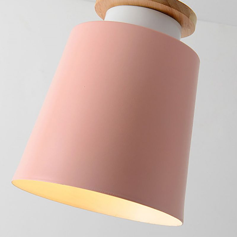 Metal Conical Ceiling Mounted Fixture Nordic Style Close to Ceiling Fixture