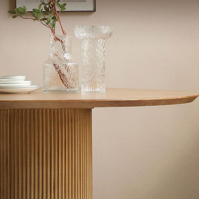 1/2/3/4 Pieces Modern Dining Set Solid Wood Round Table with Plastic Chairs