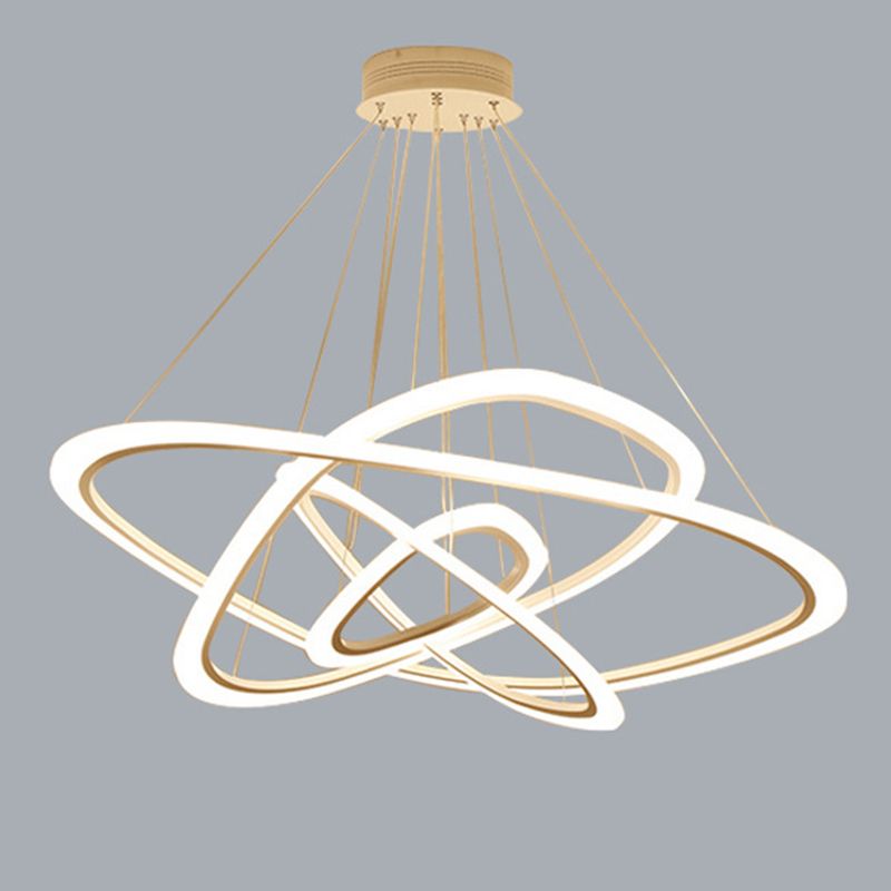 Lámpara de lámpara de nivel triangular blanco simplicidad acrílico LED LEULLACIÓN para comedor