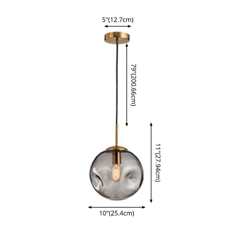 Glass Spherical Ceiling Pendant Light Minimalist Style Pendant Lighting Fixture for Bedroom