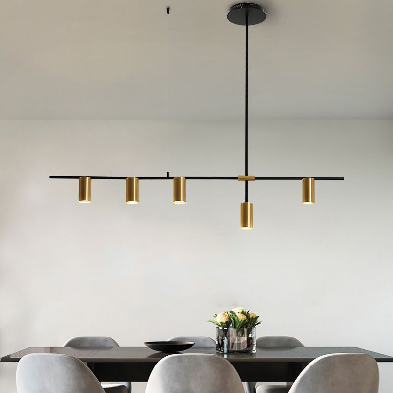 Cylinder Island Pendant Lights Contemporary Kitchen Island Lighting with Metal Shade