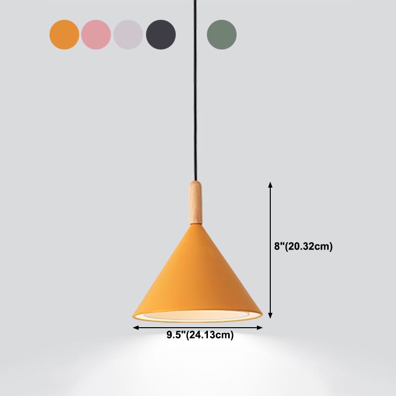 Modern Hanging Lamps 1 Head Pendant Light with Iron Shade for Living Room Bedroom