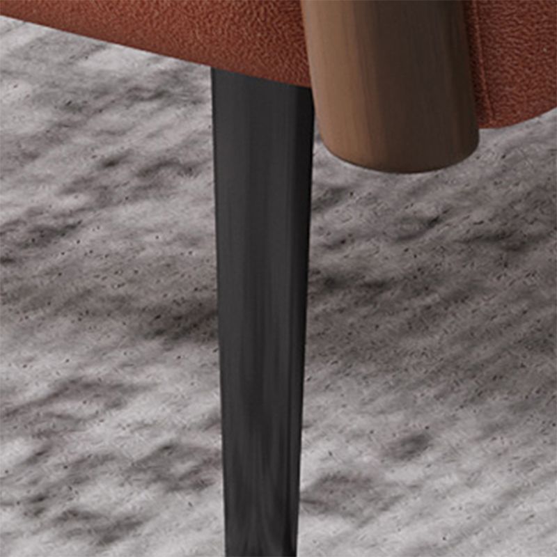 Nordic Bonded Leather Round Arms Pillow Back Accent Room Chair