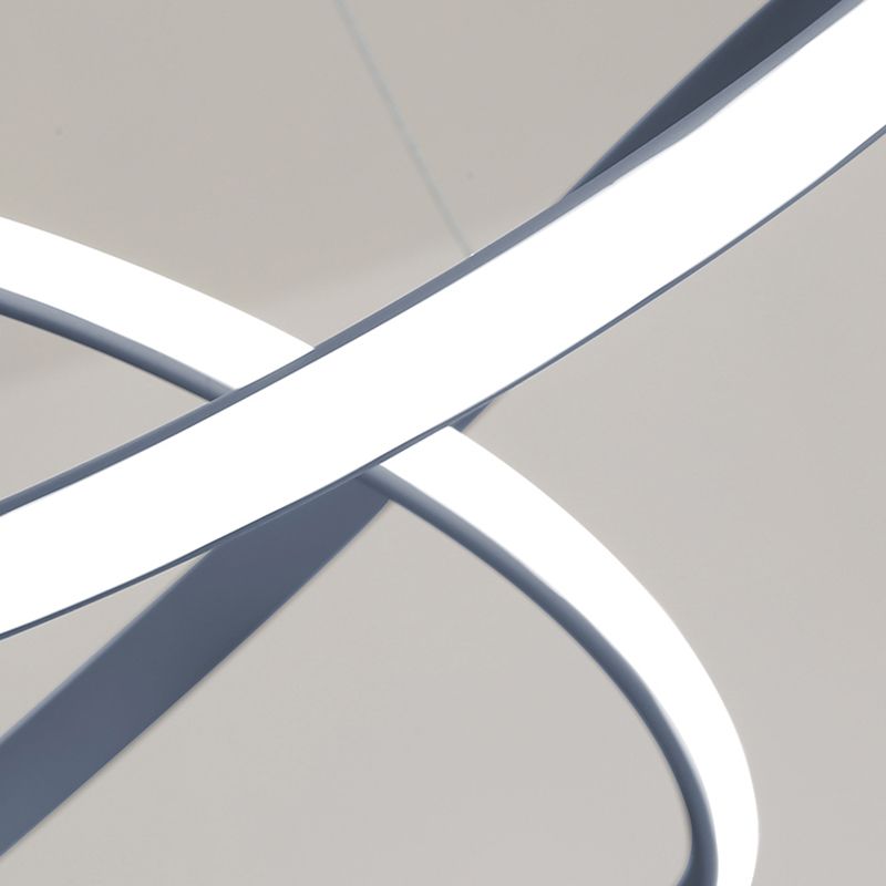 Linear Shape Chandelier Lamp Modern Single Light LED Hanging Light for Bedroom