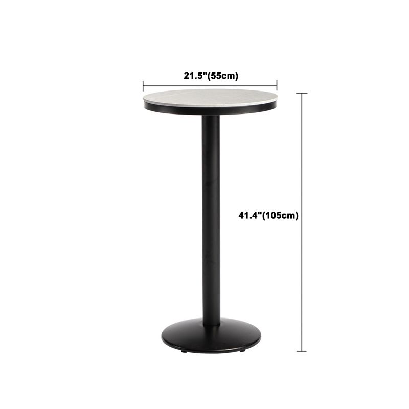 Modern 1/3 Pieces Bar Table Set Round Stone Counter Table with Backrest Stools