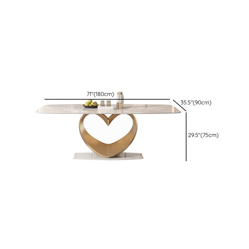 Glam Style Sintered Stone Table Dining Rectangle Table for Home