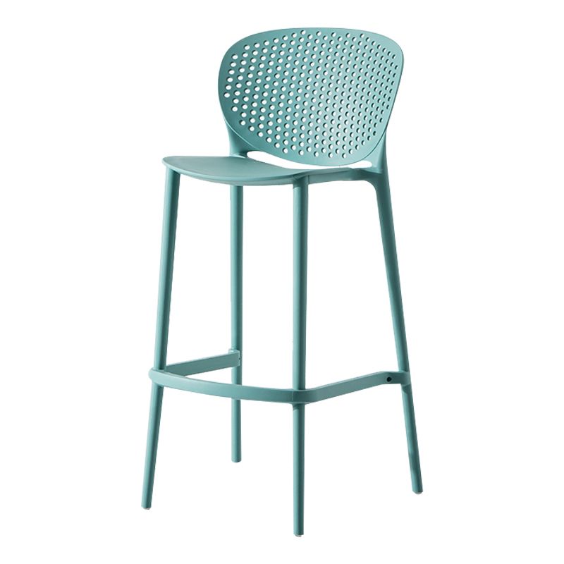 Modern Plastic Counter & Bar Stool Low Back Footrest Stool for Coffee Shop
