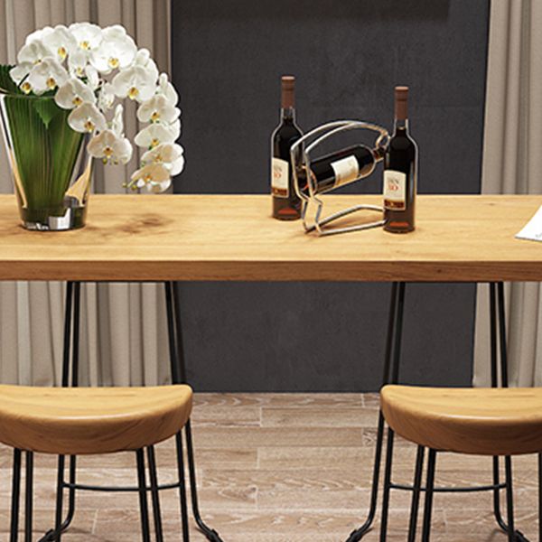 Modern 1/4/5 Pieces Bar Table Set Rectangle Wood Counter Table with High Stools for Cafe