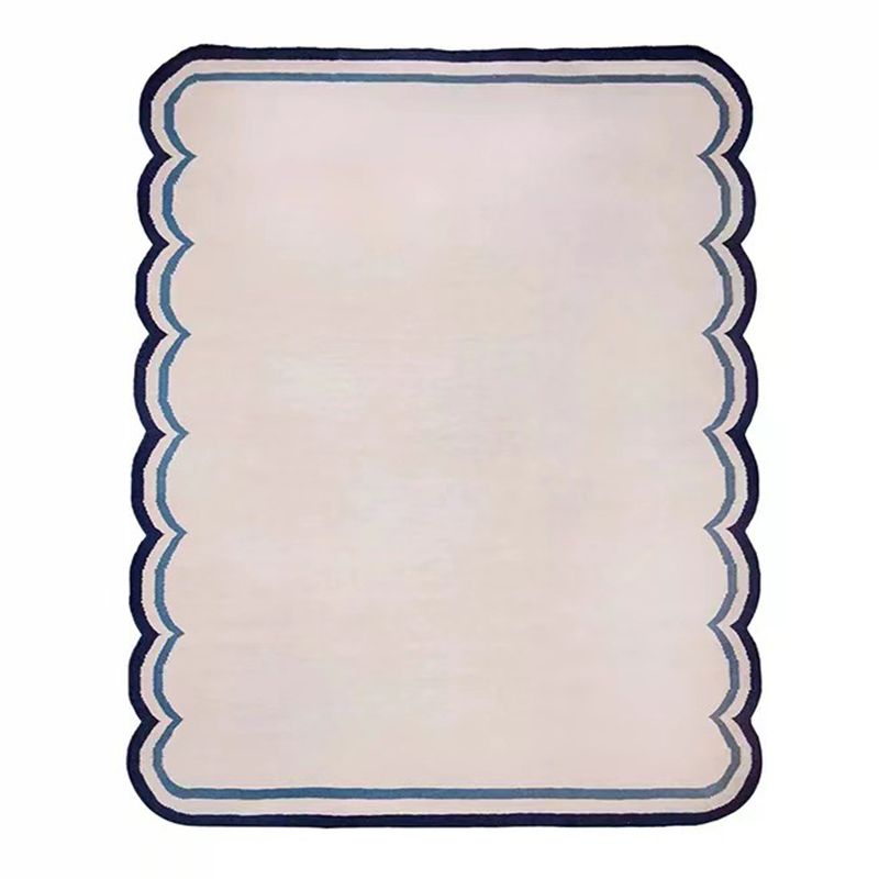 Beige Simple Rug Polyester Striped Area Rug Non-Slip Backing Rug for Home Decoration