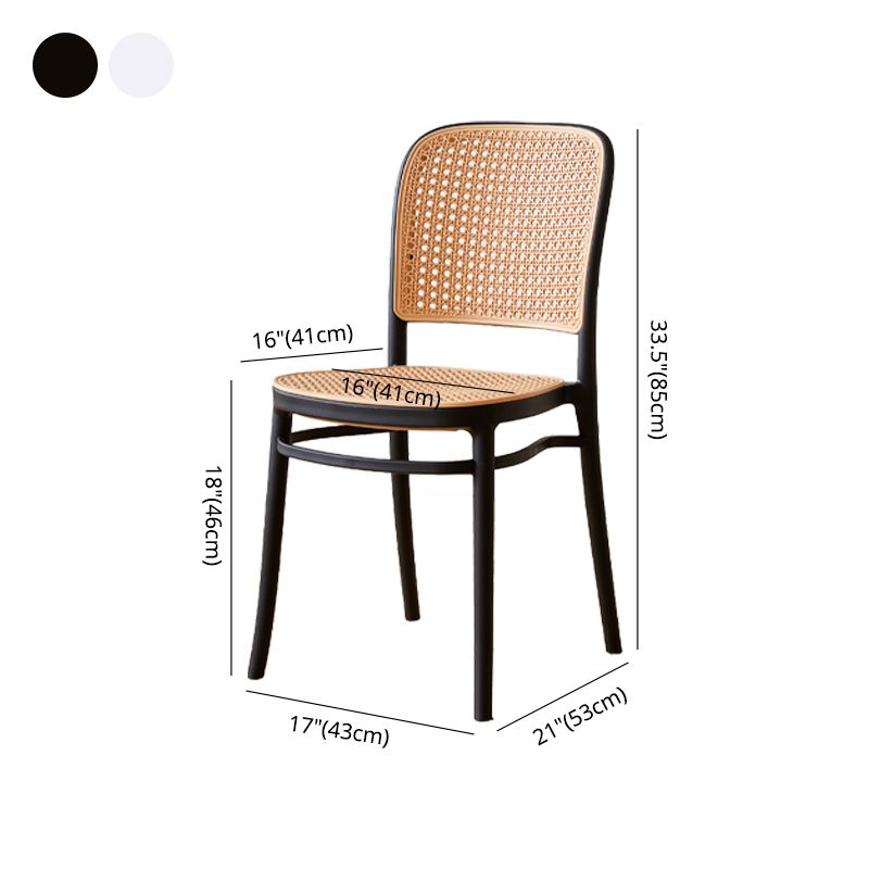 Contemporary Style Kitchen Chairs Dining Armless Side Chairs with Plastic Legs