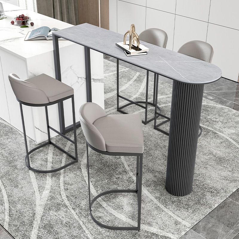 Stone Bar Table Modern Style Bistro Pub Table for Dining Room