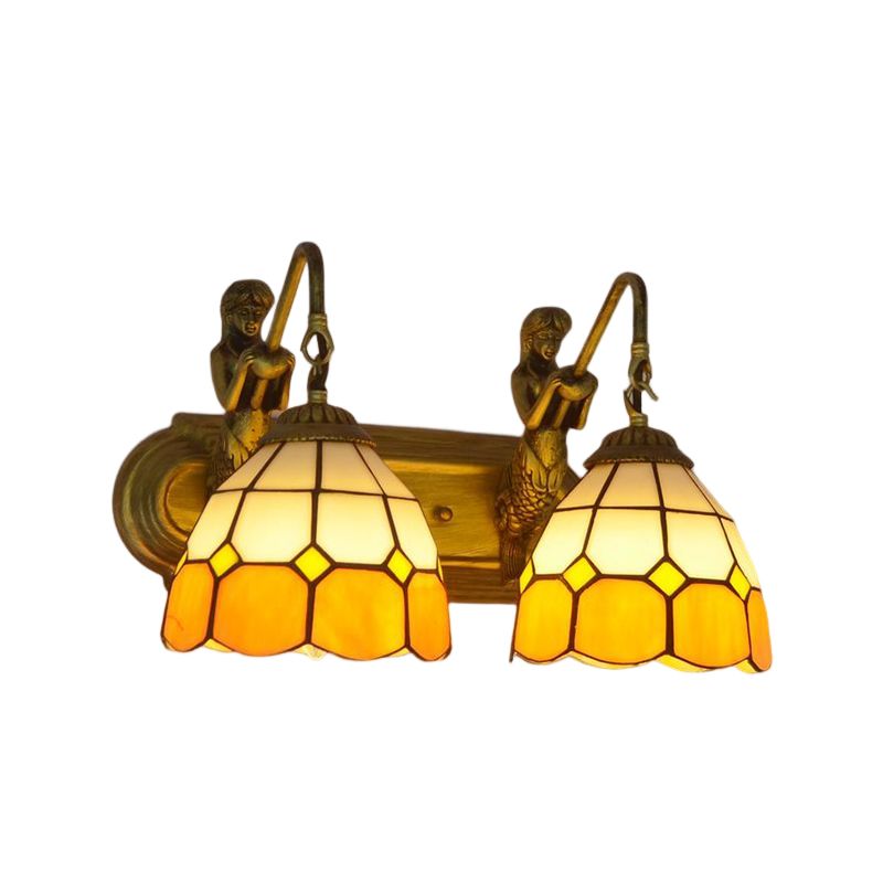 Tiffany Glass Vanity Light Colorful Wall Light Sconce for Washroom