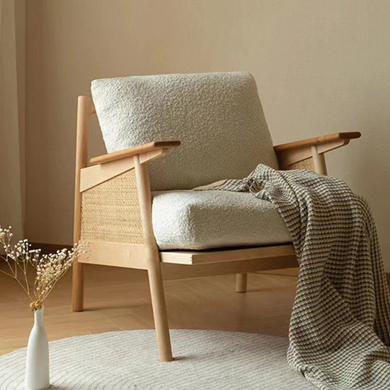 Recessed Arms Included Chair 30.51" Wide Solid Wood Frame Armchair