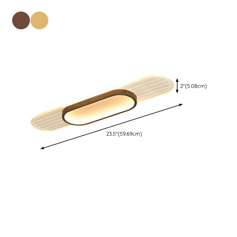 Modern Metal Flush Mount Oval Shape Ceiling Light with Acrylic Shade for Passage