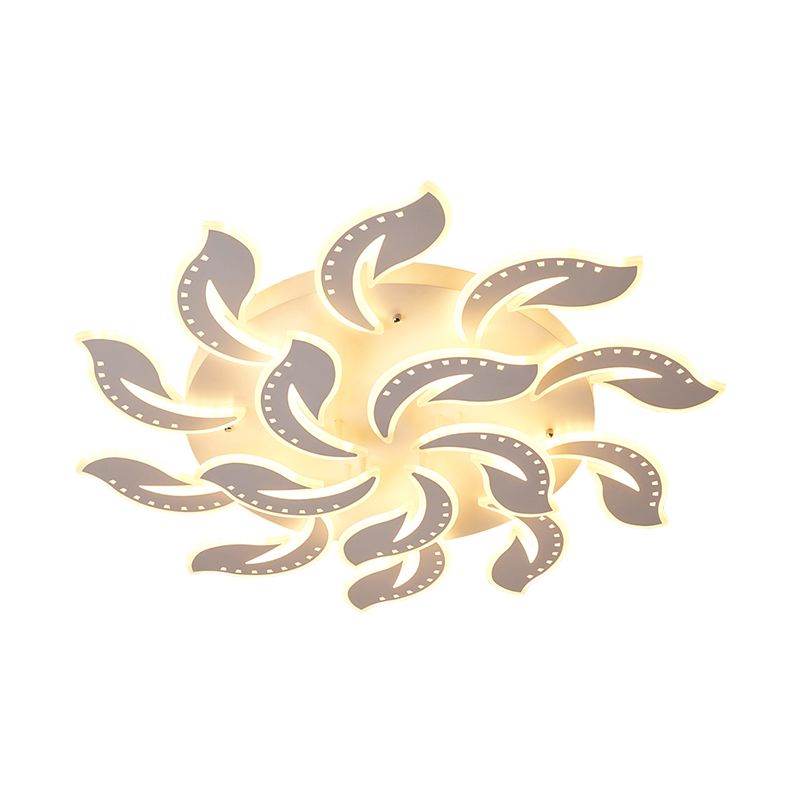 Blattförmige Unterputzleuchte modernism Acryl Weiß LED Deckenleuchte für Wohnzimmer