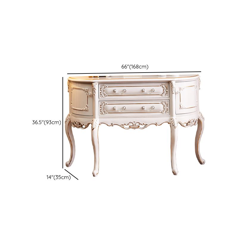 Free Form Shape Contemporary Console Table White Wood Console Sofa Table