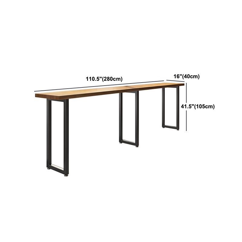 Modern 1/7 Pieces Bar Table Set Rectangle Pine Wood Counter Table with Stools