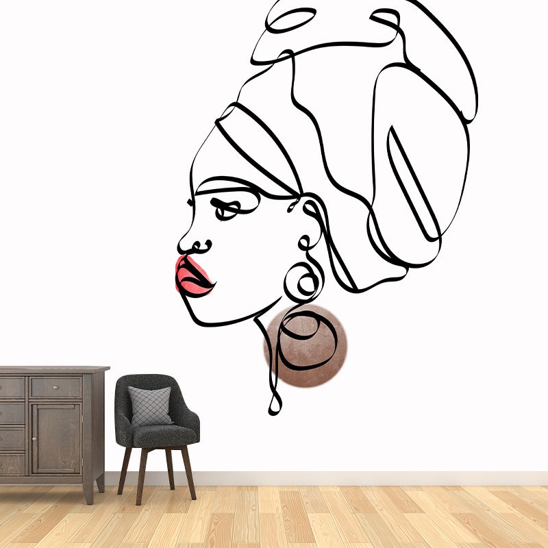 Line Art Wallpaper Environment Friendly Mildew Resistant Indoor Wall Mural