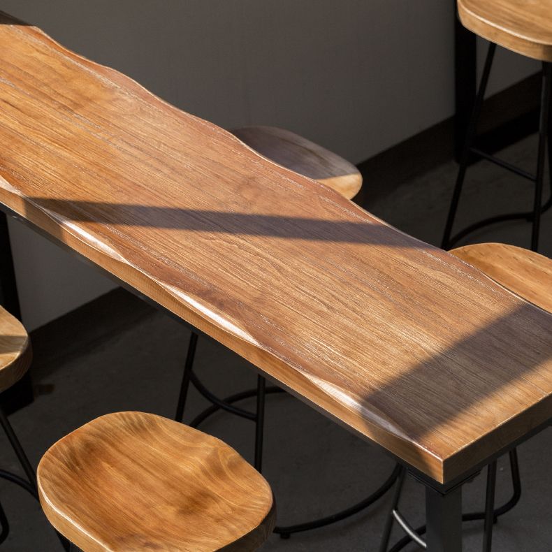 Modern Solid Wood Bar Table Rectangle Dining Table for Kitchen Living Room Coffee Room