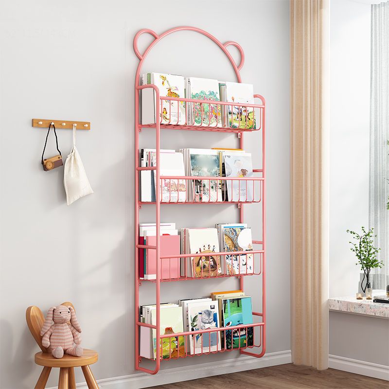 Metal Closed Back Bookshelf Scandinavian Wall Mounted Bookcase