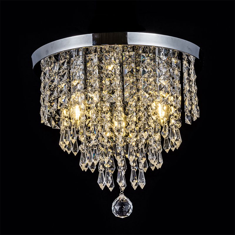 1 Light Geometric Flush Ceiling Light Modern Style Crystal Flush Mount Lights