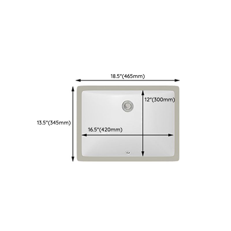 Modern White Bathroom Sink Porcelain Trough Bathroom Sink with Faucet