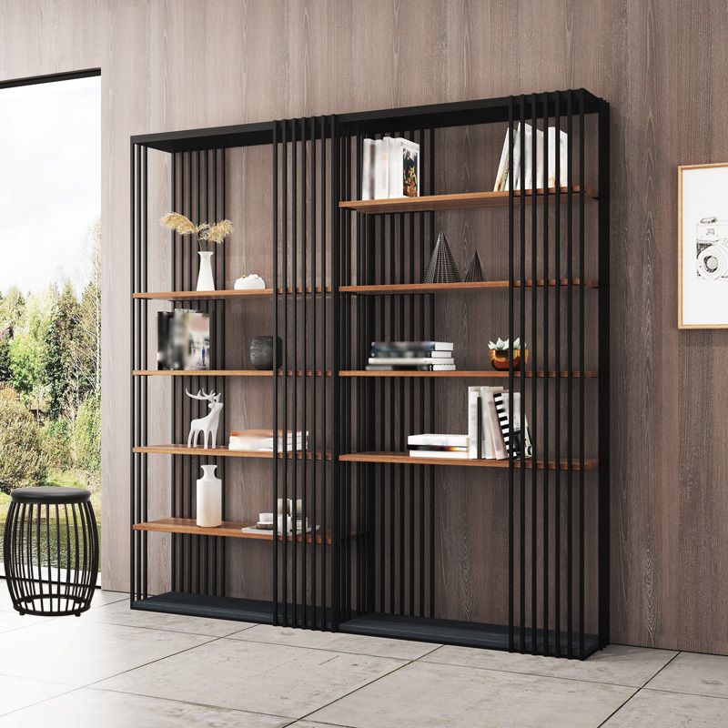 4-Shelf Metal Standard Bookcase Industrial Bookcase for Home Office