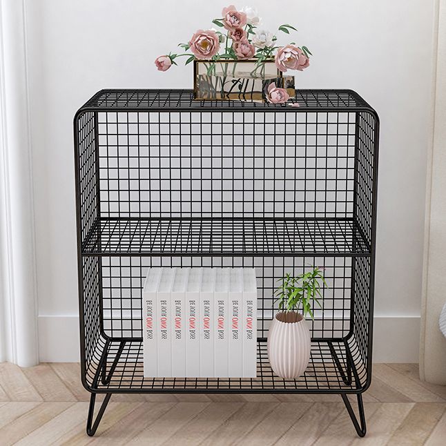 Glam Closed Back Bookcase Metal Standard Bookshelf with Shelves