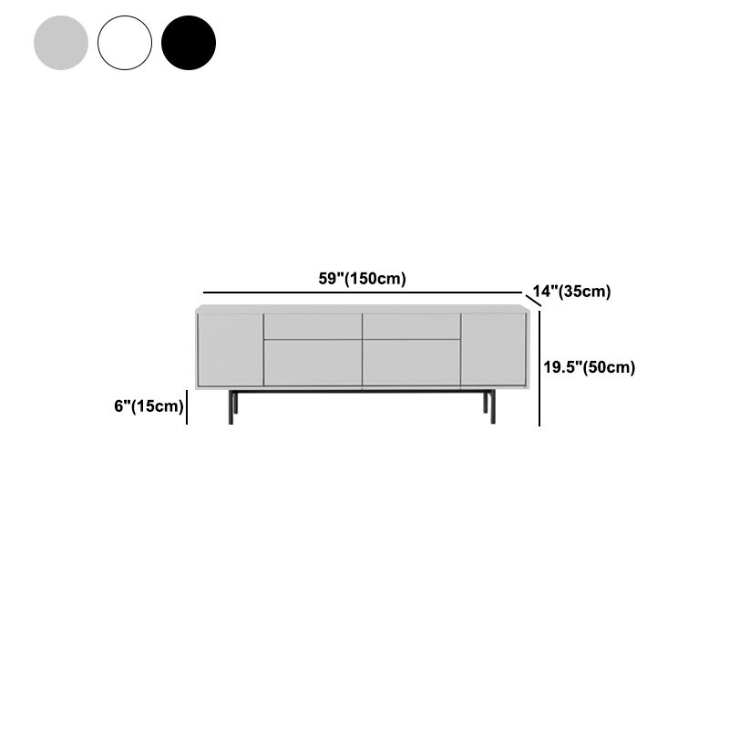 Industrial Enclosed Storage TV Stand Wooden Rectangle TV Cabinet with Splayed Legs