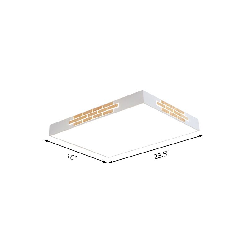 Lampe encastrée rectangulaire en métal modernisme 23.5 "/ 31.5" Long LED blanc encastré plafonnier pour salon