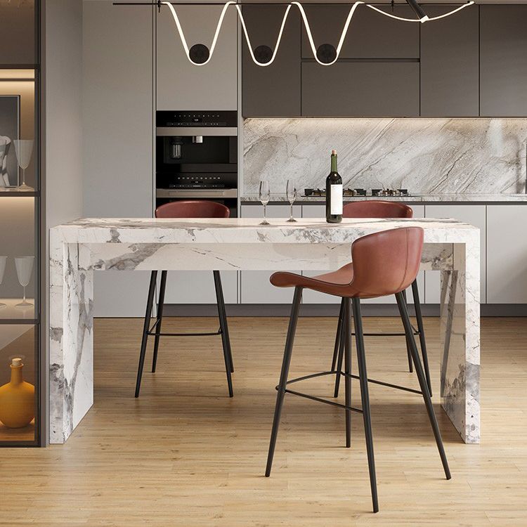 Slate Rectangular Table, Modern Minimalist Home White Bar Table