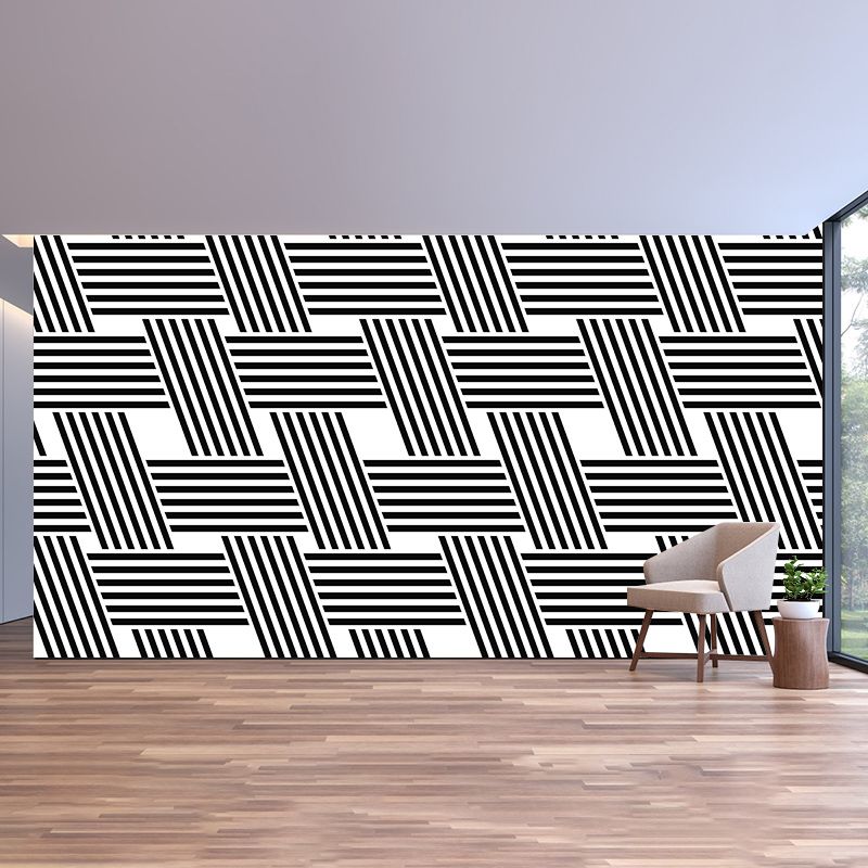 Light Color Geometry Wall Murals Illustration Mildew Resistant Wall Murals for Bedroom