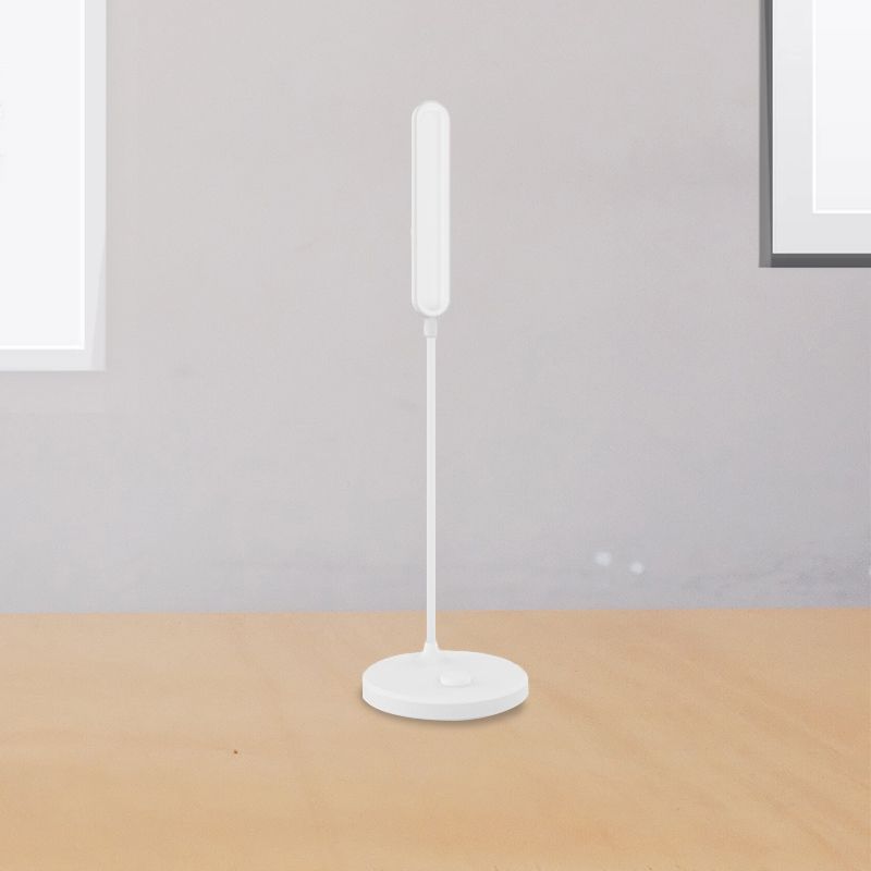 Lámpara de escritorio LED de sombra oblonga blanca moderna luz de mesa ajustable simple para sala de estudio junto a la cama