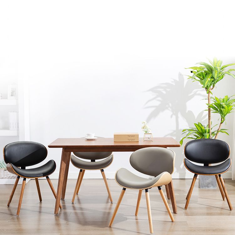 Moderne stijl Dining Side stoel stoelloze een enkele stoel voor keuken met houten benen