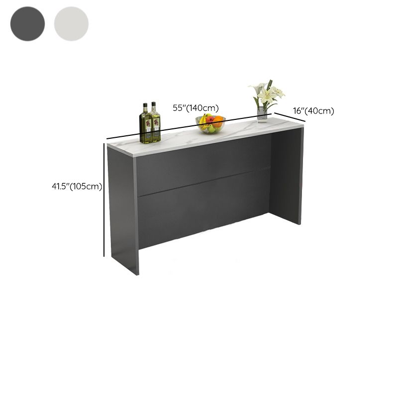 Modern Indoor Bar Stool Table White Marble Rectangle Counter Table