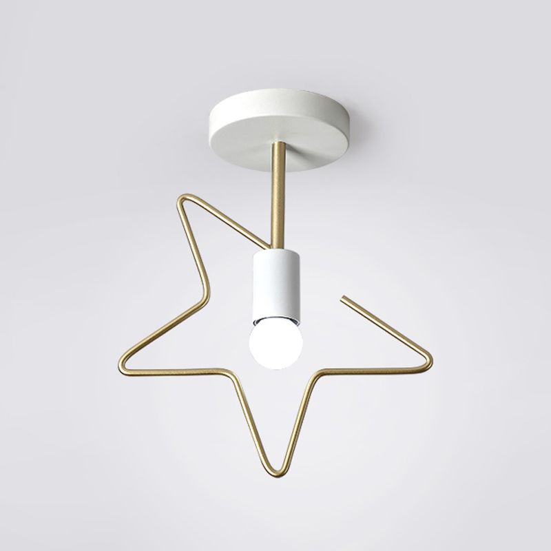 Metal Unique Shade Flush Ceiling Light Modern Style 1 Light Flush Mount Fixture