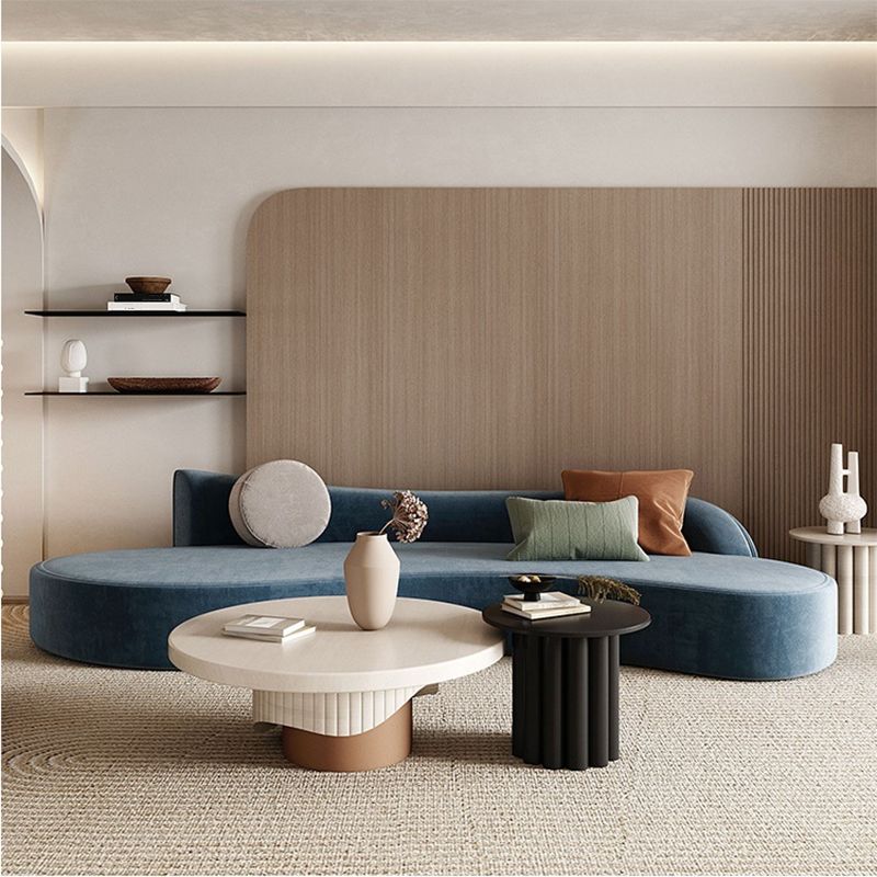 Pedestal Base Design Round Wooden Table Modern Style Coffee Table