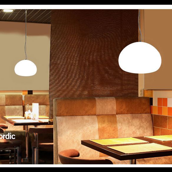 1 illuminazione a ciondolo a cupola leggera moderna designer vetro a soffitto a soffitto per il ristorante