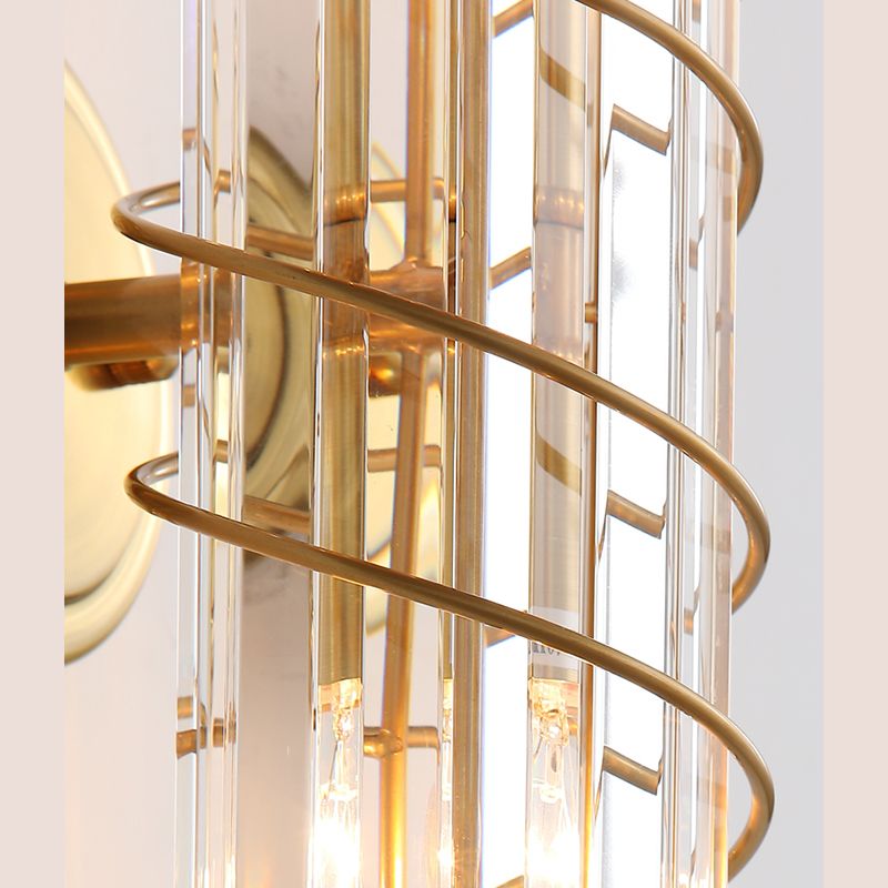 Postmodern Style Crystal Wall Sconce Light Living Room Hallway Wall Lamp in Gold