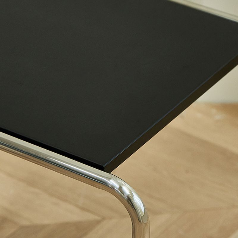 Minimalist Rectangular 15.7" D End Table Modern Steel Sled Side Table